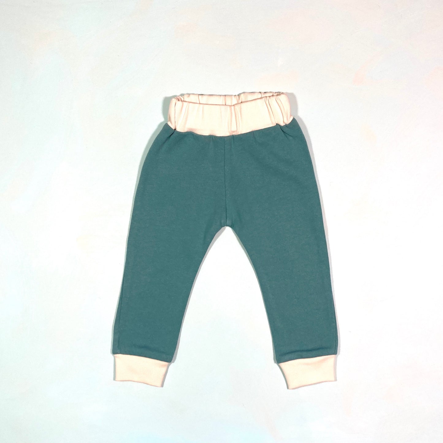 Basic Track Pants - Sage & Cream