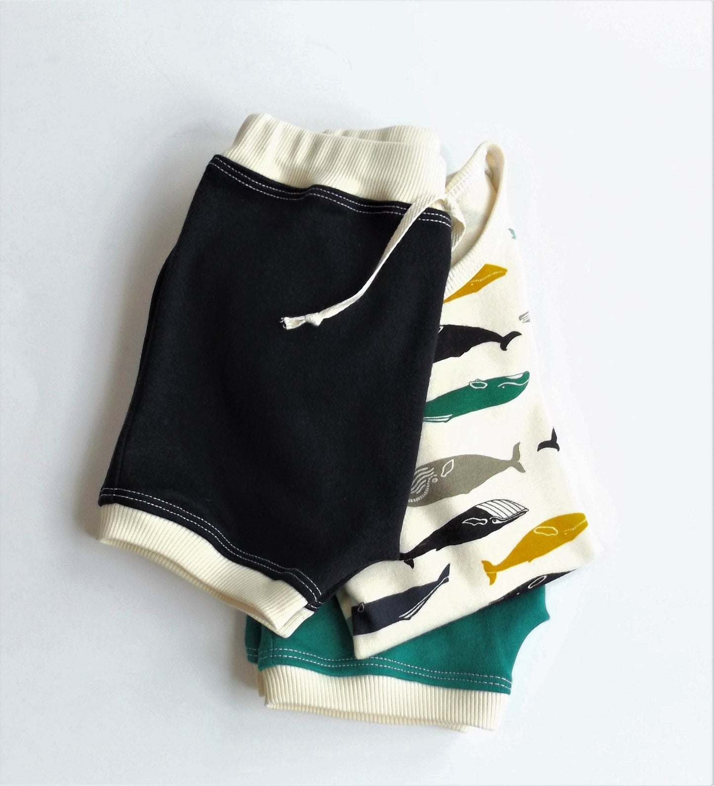 Black Color Block Shorts