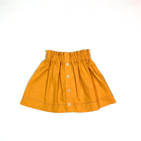 Paper Bag Waist Skirt -Autumn Gold