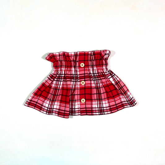 Paper Bag Waist Skirt - Red Plaid