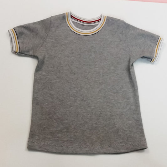 Grey Retro Stripe Tee